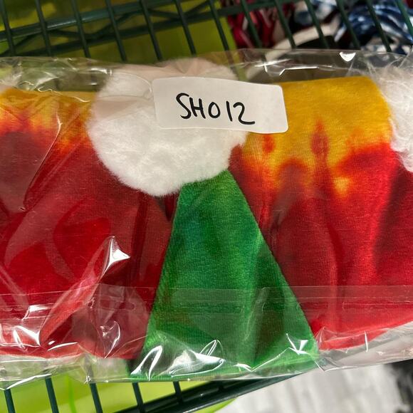 Santa Hat Tie Dye Handcrafted Holiday Party Christmas Hat - Picture 6 of 6